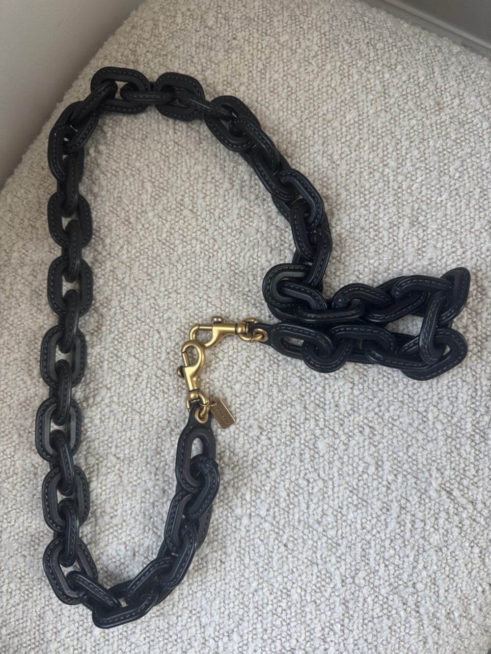 Coach Leather Chain Crossbody Strap with Gold Hardware - Black